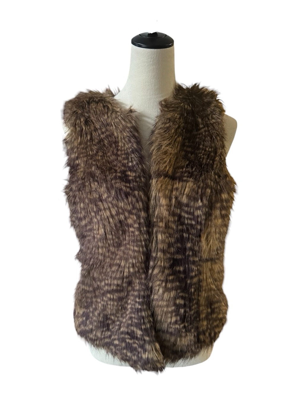 Mossimo Supply Co. Faux Fur Trim Vest - Multi Brown